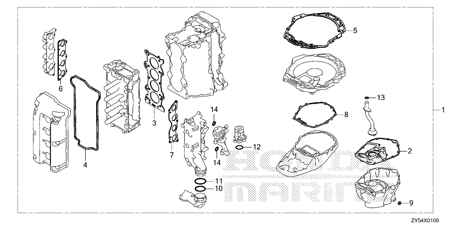 Parts for Mid - Large Outboard Engines (25 - 250hp) BF BF135